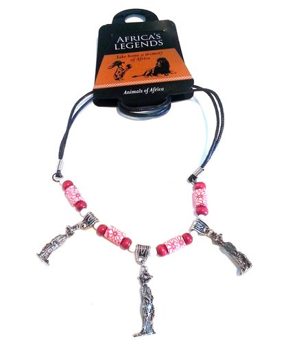 3 Charm Necklace - Meerkat